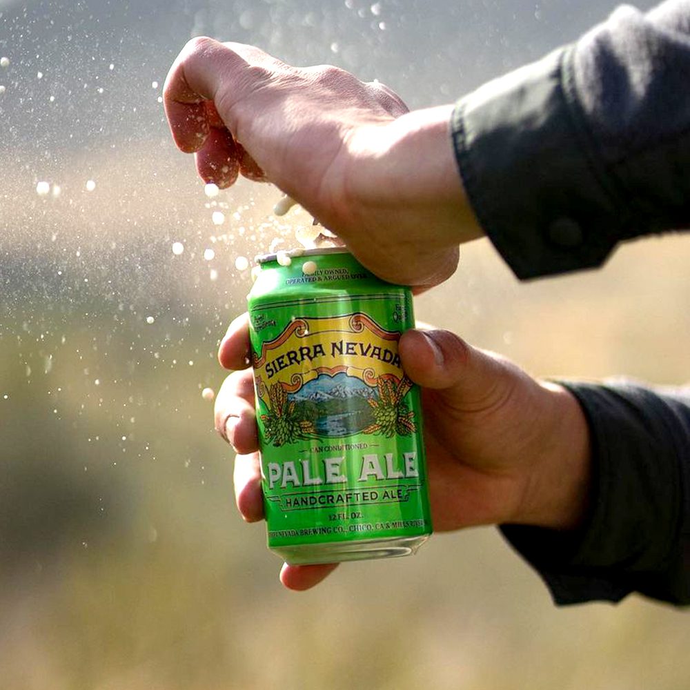 Opening Pale Ale beer can outside