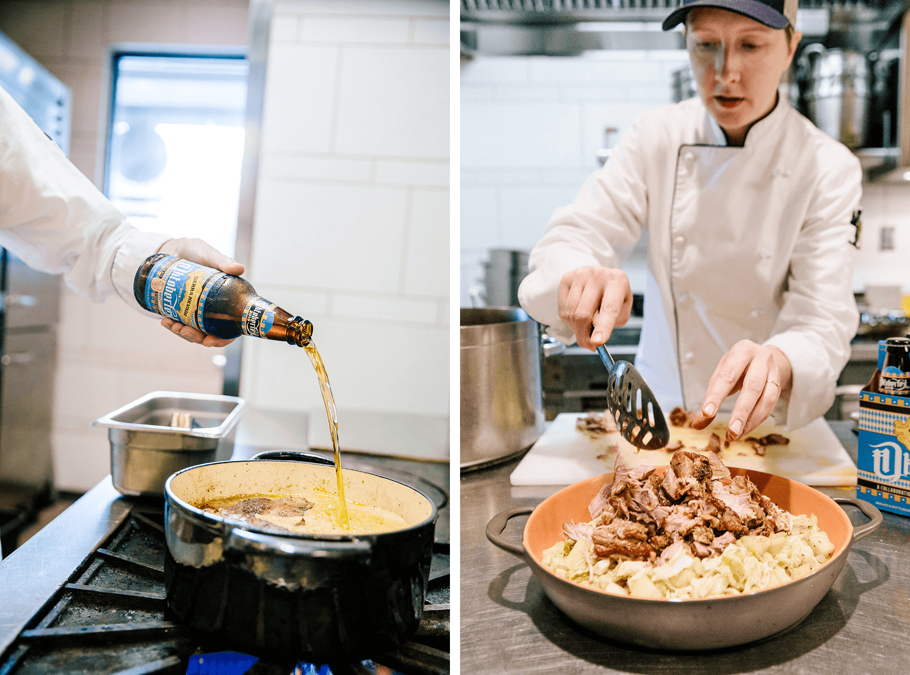 Sierra Nevada chef cooking pot roast with Oktoberfest beer