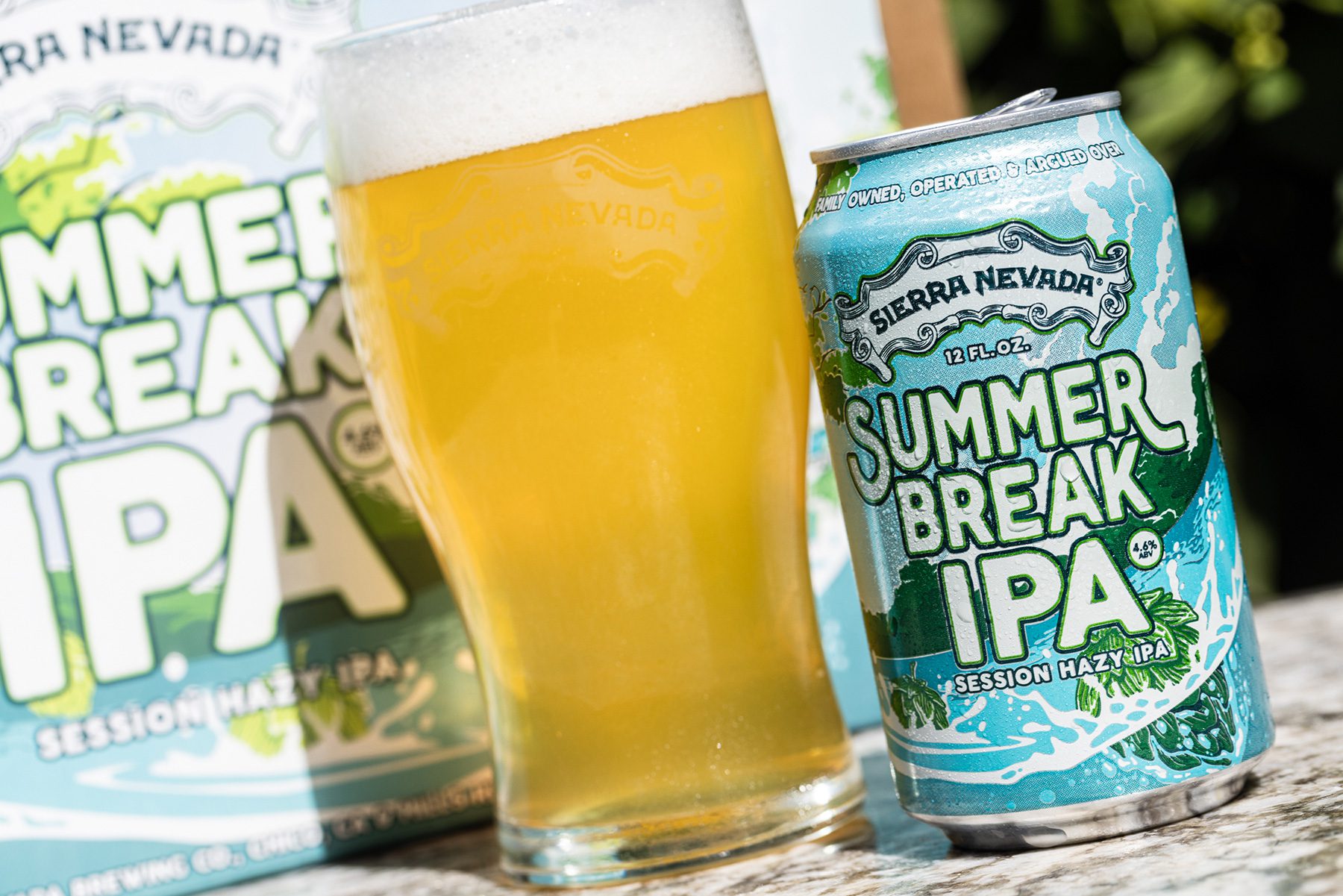 A can and full glass of Summer Break IPA