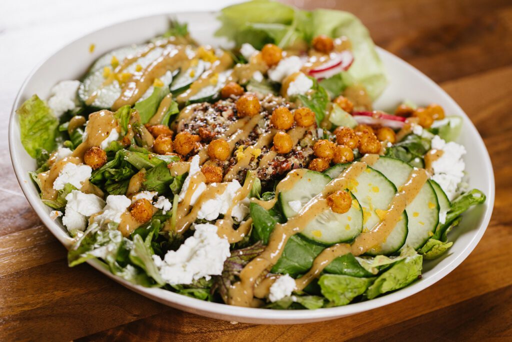 A fresh salad from the taproom at Sierra Nevada Brewing Co.