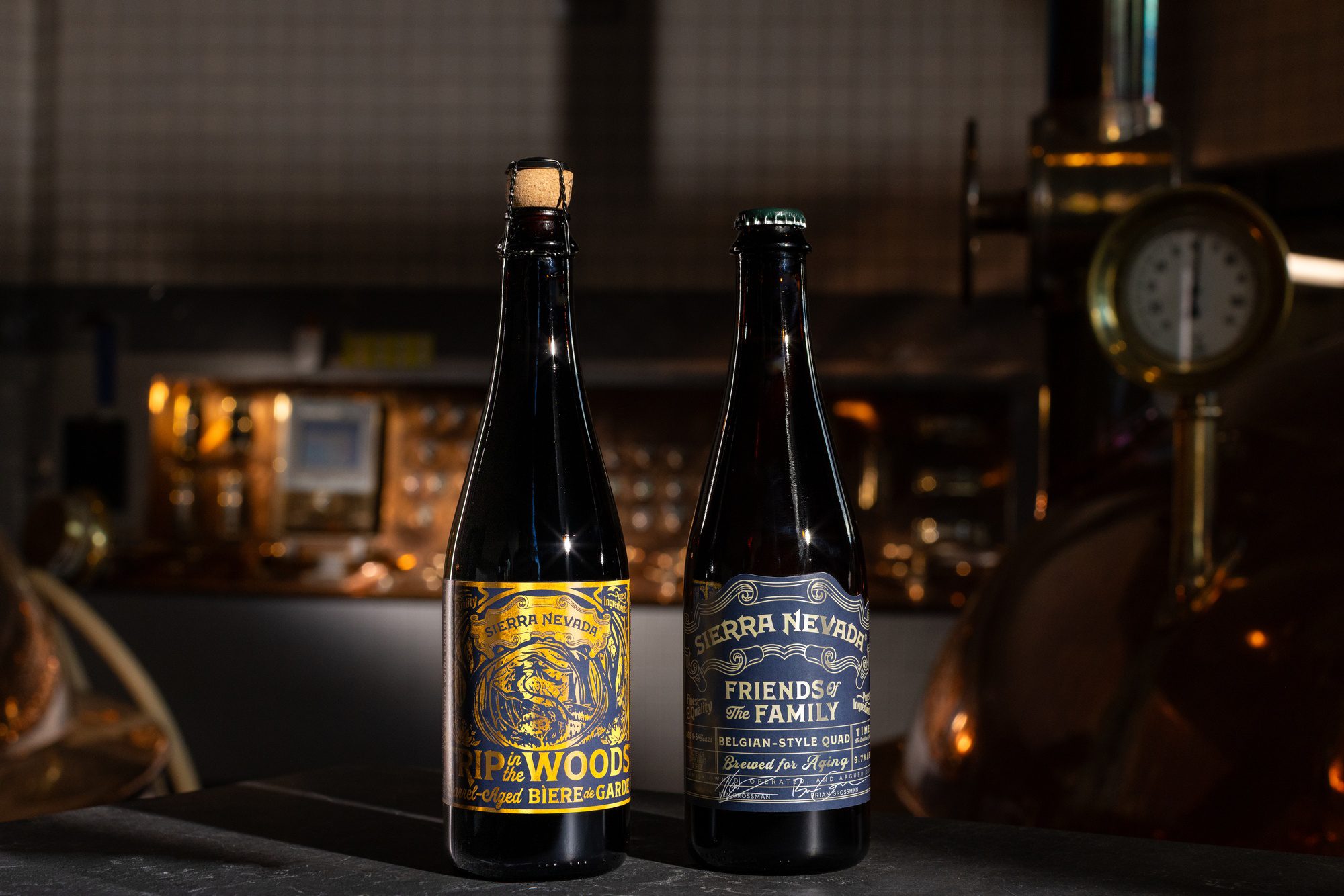 Friends of the Family Belgian Quad and Bière de Garde bottles
